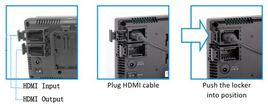 HMDI input and output with a locker-field monitor