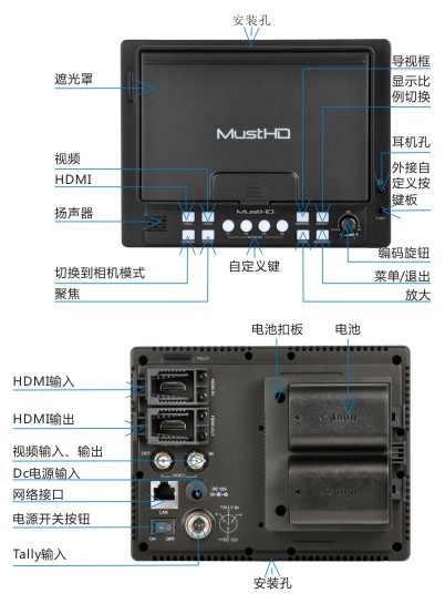 5.6-inch摄影监视器结构